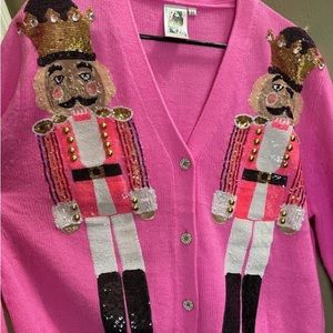 Queen of sparkles pink nutcracker cardigan
